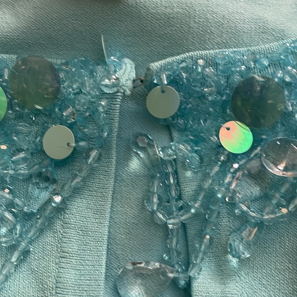 Escio Y2K Beed Embellished Neckline Stretchy Shrug - Picture 2 of 5